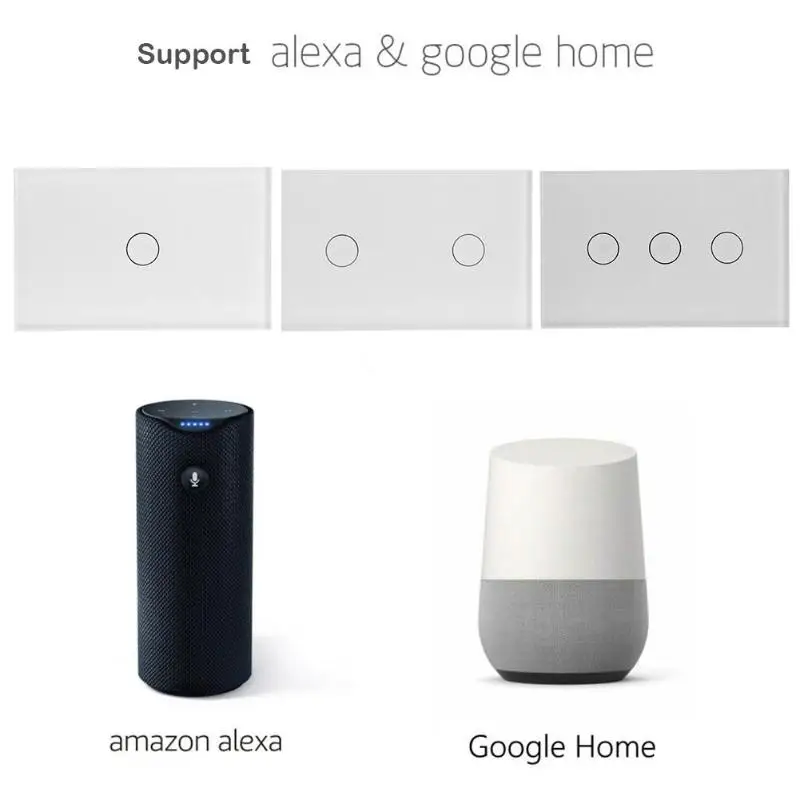 Для ALEXA/Google Home APP WiFi Пульт дистанционного управления настенный светильник