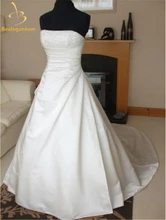 Bealegantom New Sweetheart Vinatge White/Ivory Wedding Dresses 2017 Beaded Satin Bridal Gown Stock 2-4-6-8-10-12-14-16 QA999