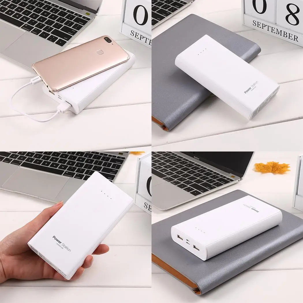 

Durable Portable Large Capacity Dual USB Power Cable Lighting Interface, Micro 5V/2.1A, 5V/1A Bank Mobile Power