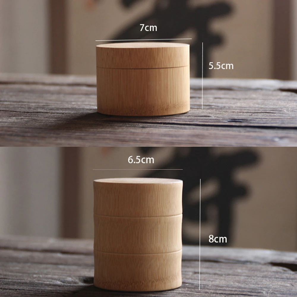 Natural Bamboo Matcha Canister Eco-friendly Powder Green Tea Caddy Tea Chest Capacity Matcha Tools Accessories