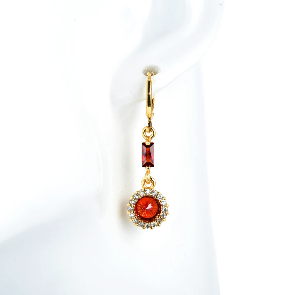Fashion Gold Color CZ Drop Earrings for Women Girls Jewelry Wedding Party Gifts
