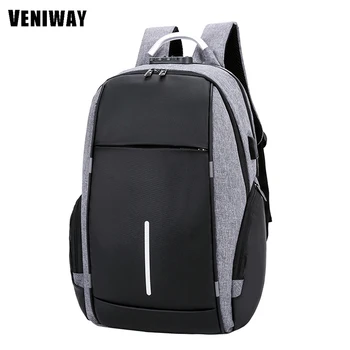 

VENIWAY Men Backpack Charging Anti theft Large capacity backpacks teenager School bag bookbag Waterproof Rucksack Travel Bags