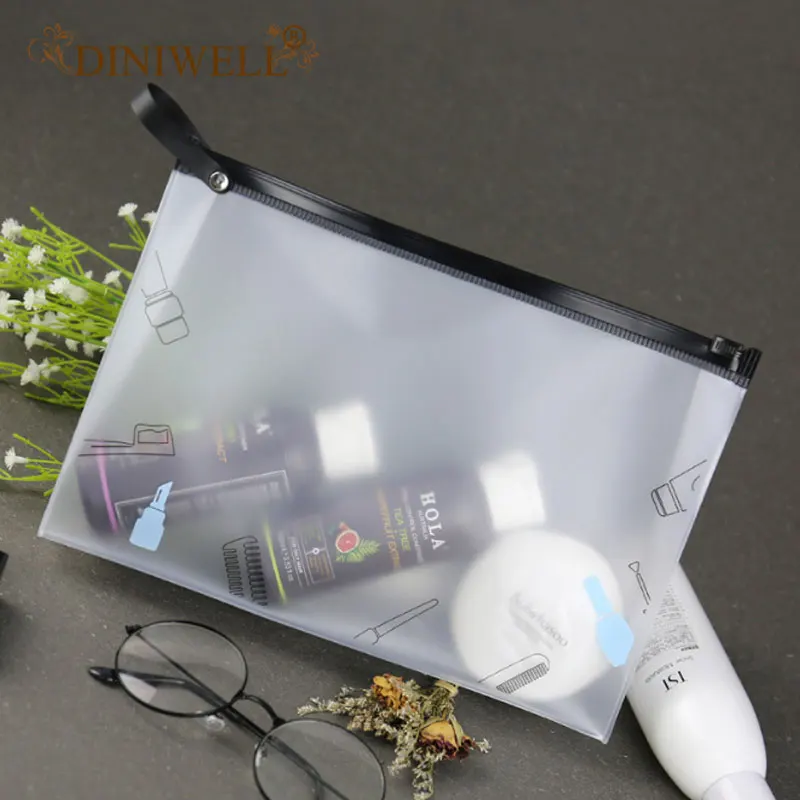 DINIWELL متعددة الوظائف للماء غسل حقيبة السفر المنظم حقيبة التخزين البيئة سستة البلاستيك فرك حقيبة لمستحضرات التجميل