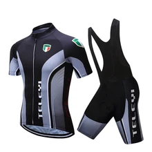 TELEYI, быстросохнущая одежда для велоспорта с коротким рукавом, дышащая одежда для езды на велосипеде, Ropa Ciclismo, велосипедная майка, 9D гелевая подкладка, штаны, нагрудник