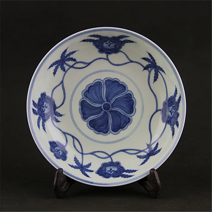

Antique SongDynasty porcelain plate,Blue & white scorpion flower plate, hand-painted crafts,Decoration collection & adornment