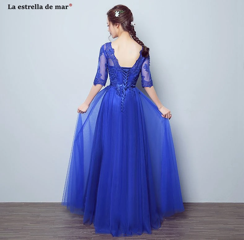 Vestido boda mujer invitada тюль с аппликацией с коротким рукавом Алина Королевское, голубое, розовое красные длинные платья подружек невесты платье для вечеринки