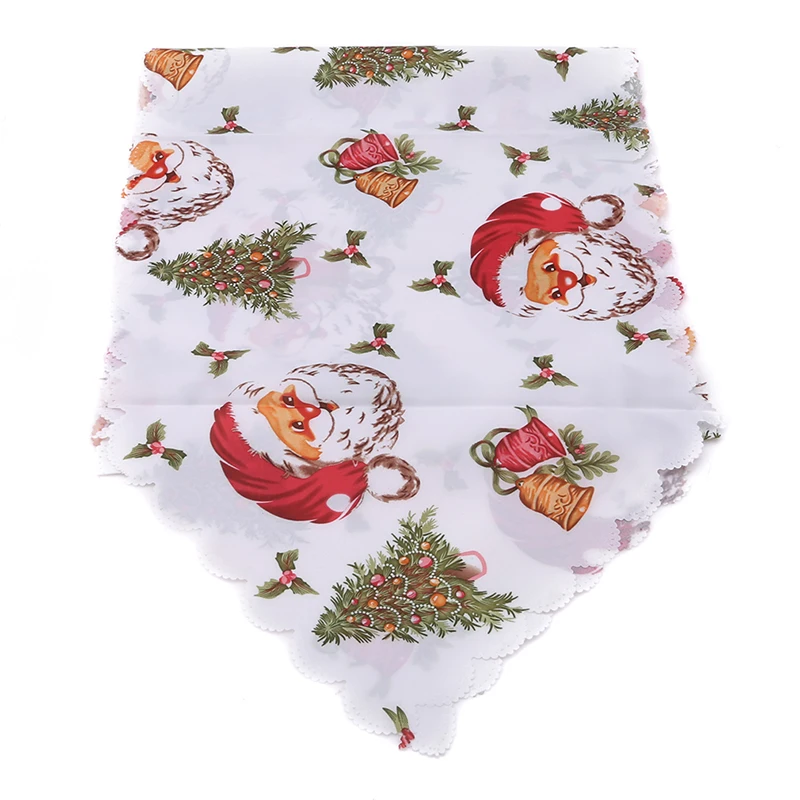 New Hot Christmas Print Table Runner Placemats Tablecloth Mat Santa Snowflakes Festive Wedding Xmas Party Banquet Decor - Цвет: 02