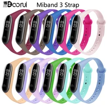 BOORUI новейший mi band 3 ремешок pulsera mi band 3 ремешок Силиконовый Модный ремешок на запястье Замена для xiaomi mi 3 Смарт-браслеты