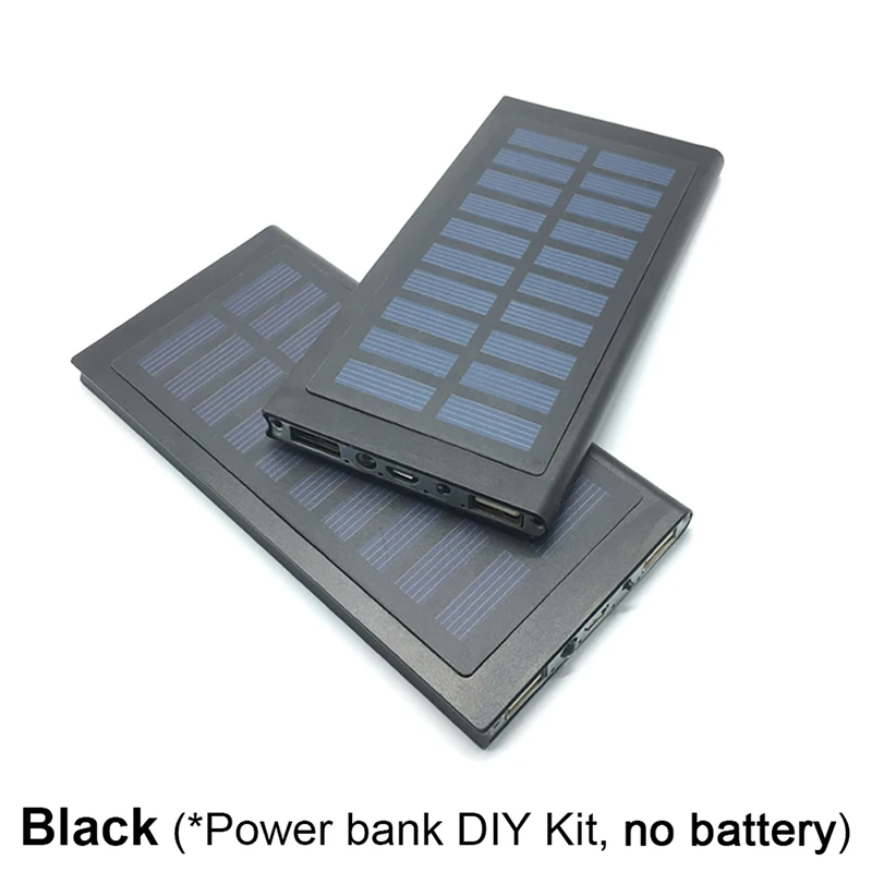 1*7566121 Солнечный Внешний Аккумулятор Чехол DIY коробка двойной USB комплект зарядное устройство для телефона фонарик Внешний аккумулятор портативный внешний аккумулятор