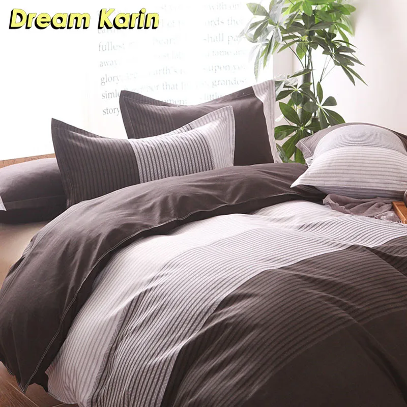Dream Karin, высокое качество, цветочный принт, полосатый комплект постельного белья, постельное белье, одеяло, пододеяльник, набор, размер, один, двойной, полный, королева, король