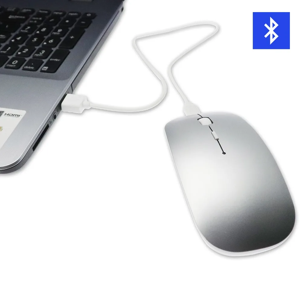 Bluetooth Мышь для Macbook Air Pro, для Win10/ноутбуков Mac компьютерная беспроводная мышь Перезаряжаемые Mute Тихая оптическая Мышь