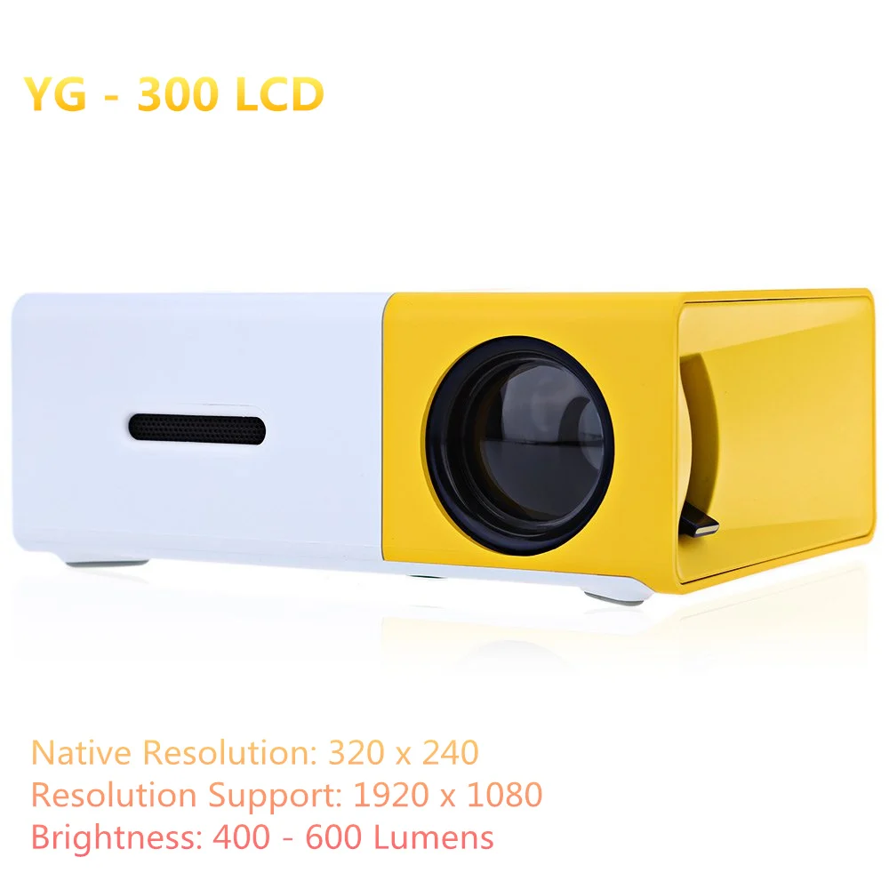 Mini Portable Design Projector Concise Efficient Compact YG300 YG 300