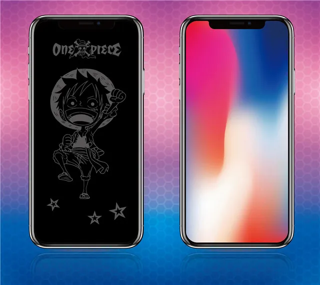 Sailor Moon One Piece Sesame Street Totoro Pattern For iPhone X XR XS Max 3D Full Screen Protector Tempered Glass - Цвет: 11