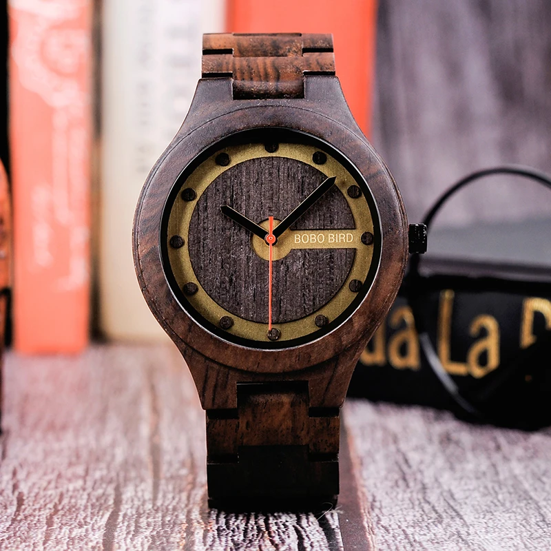 BOBO BIRD relogio masculino Timepieces Wooden Watches for Men Handmade Watch in Wood box C-dQ09