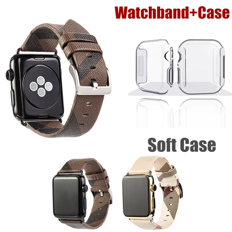 Fashion Luxury Genuine Leather Band For Apple Watch 44mm 40mm Watchband