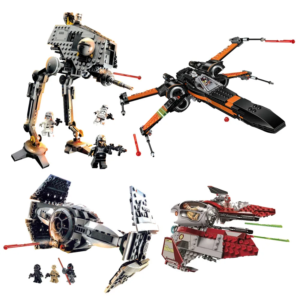 

2019 New Star Wars Spaceship Microfighters Millennium AT-ST Fighters Toyscompatible Legoing Star Wars Building Blocks 75193 Gift