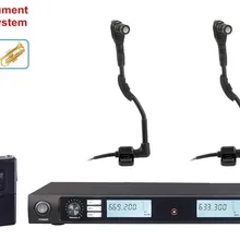 Bolymic UHF Двухканальный беспроводной инструмент микрофон для саксофона микрофон туба труба