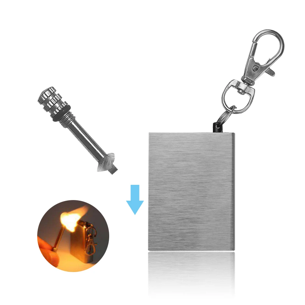 1 шт. брелок для ключей модный Перманентный Страйкер Зажигалка для ключей серебряный цвет брелок стиль