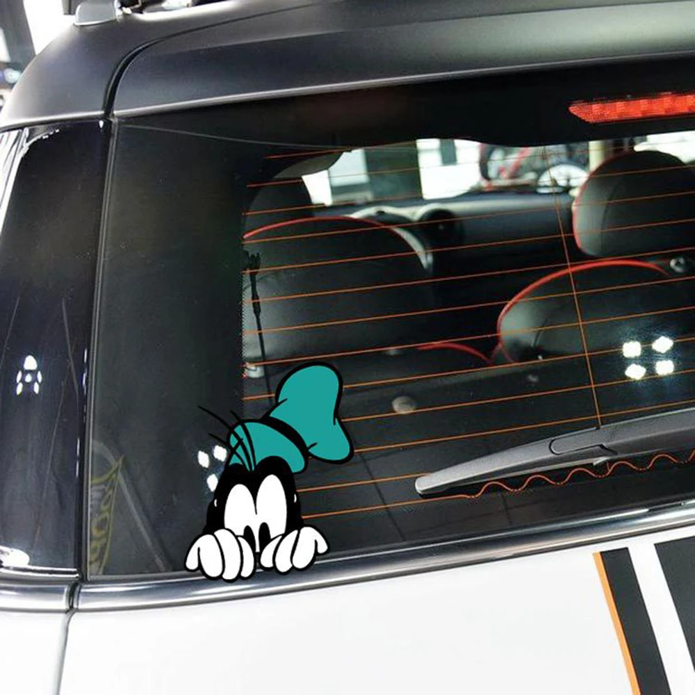 

Etie Funny Cartoon Mickey Mouse Peeking High Speed Window Car Sticker Decal Car Accessories For Motorcycle Decoration Volkswagen