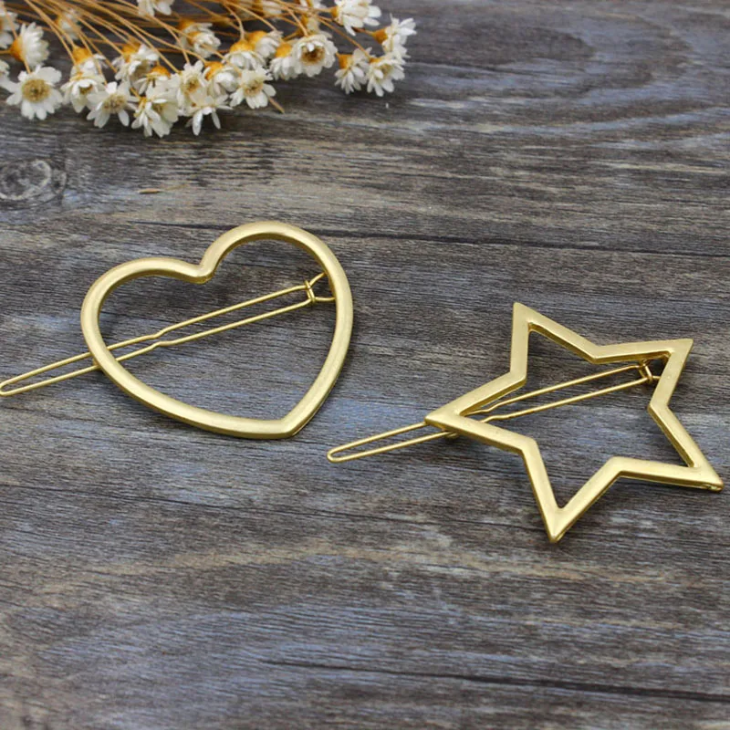 1 PC New Fashion Women Girls Hairpins Girls Star Heart Hair Clip Delicate Hair Pin Hair Decorations Jewelry Accessories