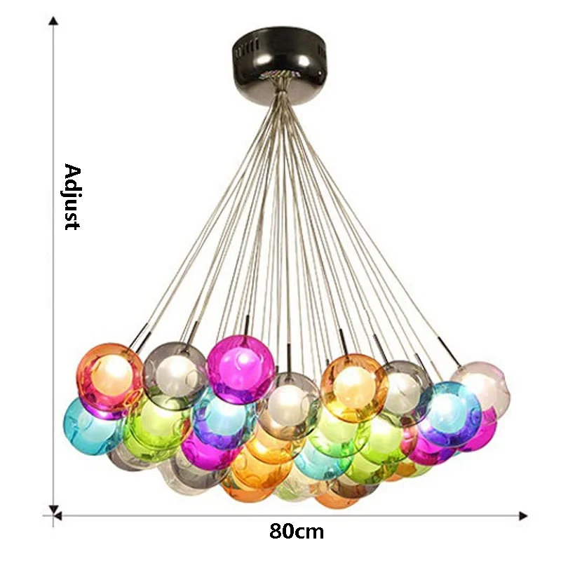 Современный цветной стеклянный шар подвесной светильник внутри светодиодный Светодиодная лампа цветной микс свободно закрытый домашний