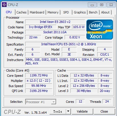 E5-2651V2 Intel Xeon E5 2651 V2 1,80 ГГц 12 ядер возможностью погружения на глубину до 30 м 105W E5-2651 V2 FCLGA2011-3 2651V2 E5 2651