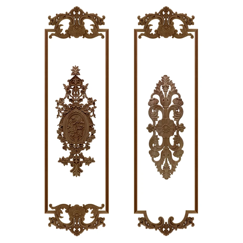

VZLX Simple Vintage Wood Carved Decal Corner Onlay Applique Frame Furniture Wall Unpainted For Home Cabinet Door Decor Craft