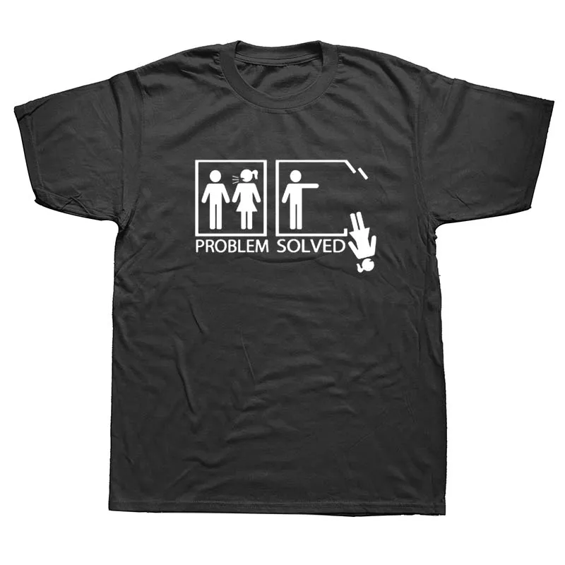 

WEELSGAO T-Shirt Novelty Tops Funny Problem Solved Divorce Men Crew Neck Short-Sleeve T Shirt