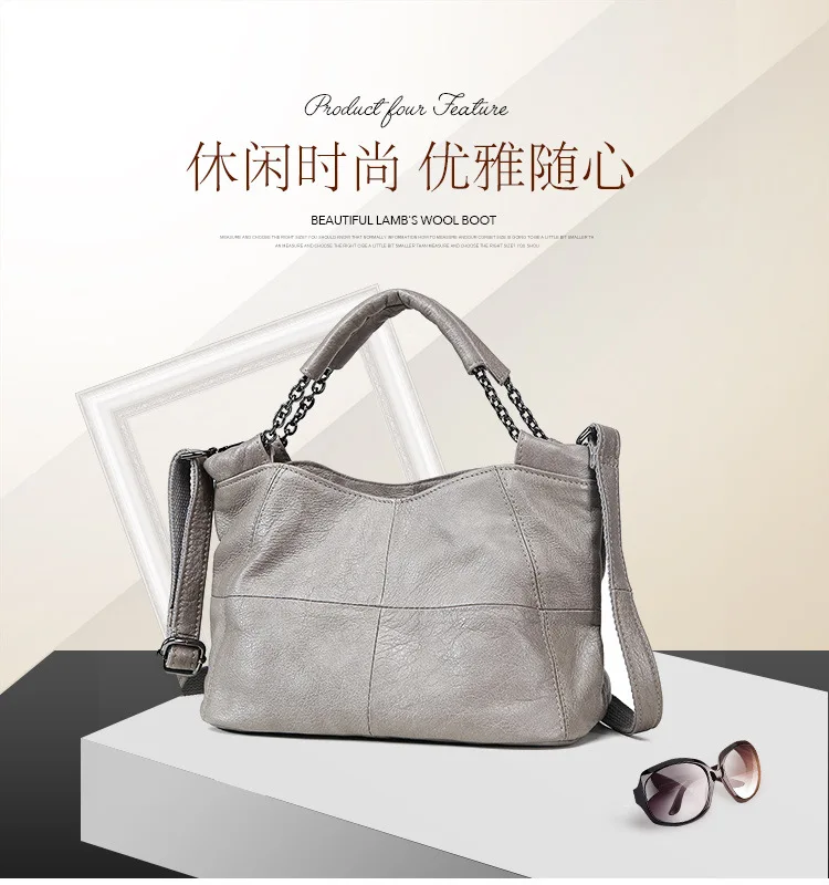 Guarantee Soft Natural Cow Leather Women Messenger Bags Casual Chain Shoulder Bag Small Genuine Leather Women Handbags