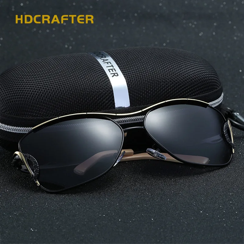 HDCRAFTER кошачий глаз поляризованные солнцезащитные очки для женщин женские Cateye Солнцезащитные очки Брендовые дизайнерские квадратные очки UV400 очки с Чехол