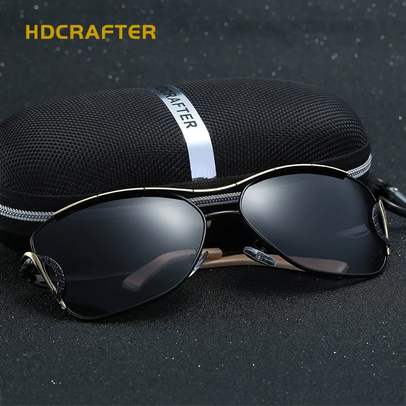 Женские солнцезащитные очки кошачий глаз HDCRAFTER поляризационные брендовые