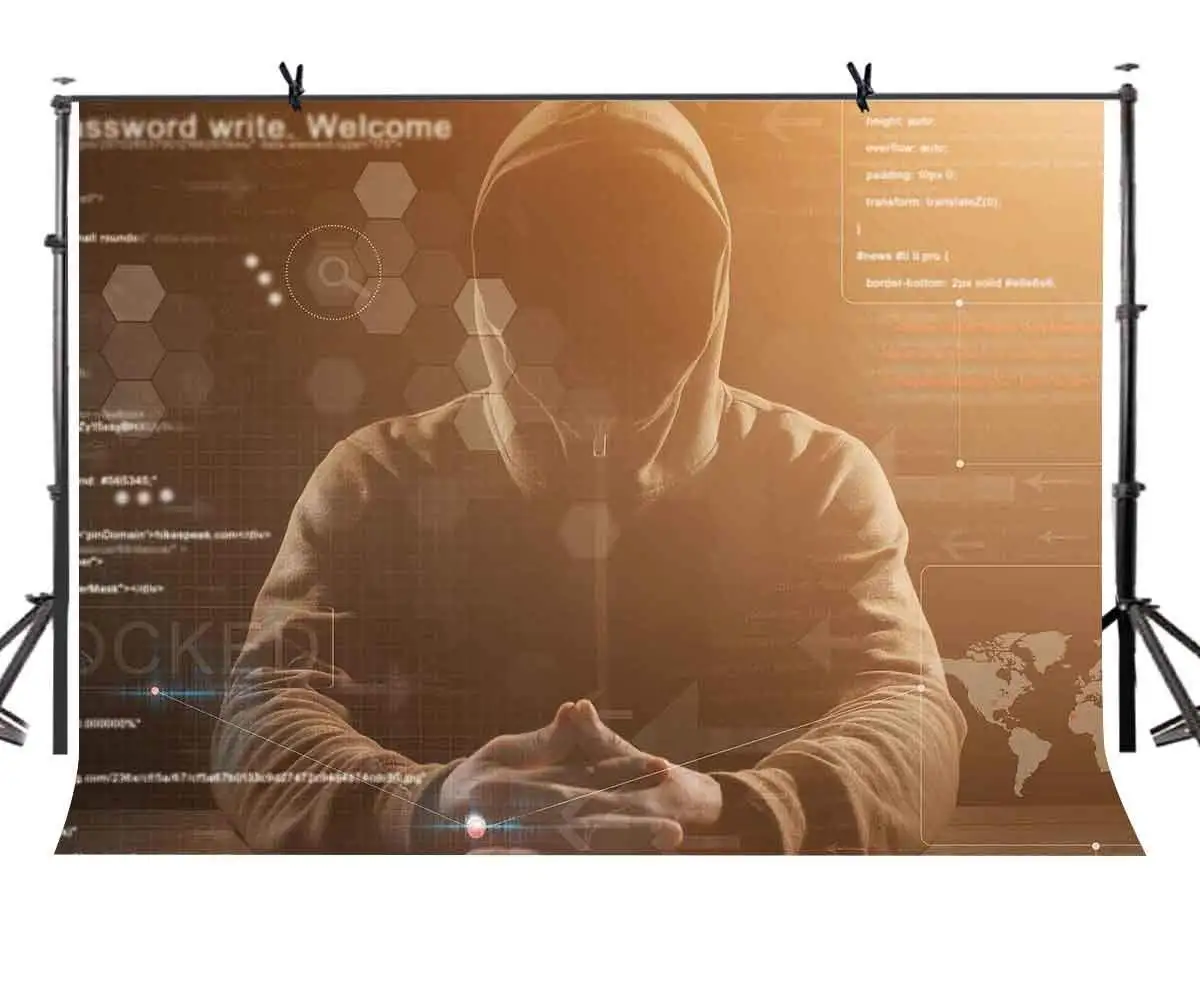 

7x5ft Computer Hacker Backdrop Classic Computer Hacker Photography Background and Studio Photography Backdrop Props