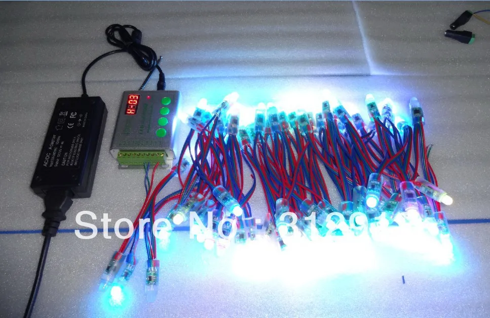 

100pcs DC12V 12mm TM1829 pixel node+RF pixel controller+12V/4A power adaptor