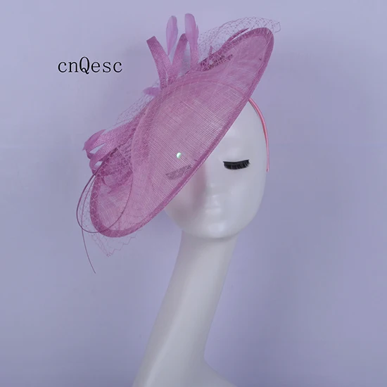 Lilac purple Черный sinamay блюдце очарование Кентукки Дерби Свадебные гонки свадебный душ мать невесты w/veiling& orstrich позвоночника - Цвет: Lilac purple