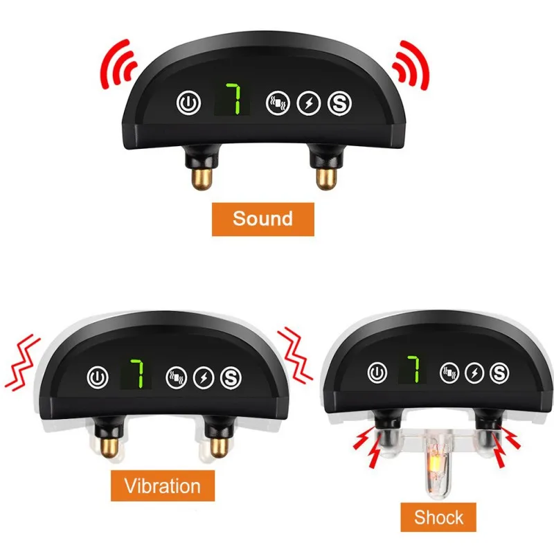 Перезаряжаемый водостойкий ошейник для дрессировки собак-вибрация/Статическая ударная/тональная тренировка