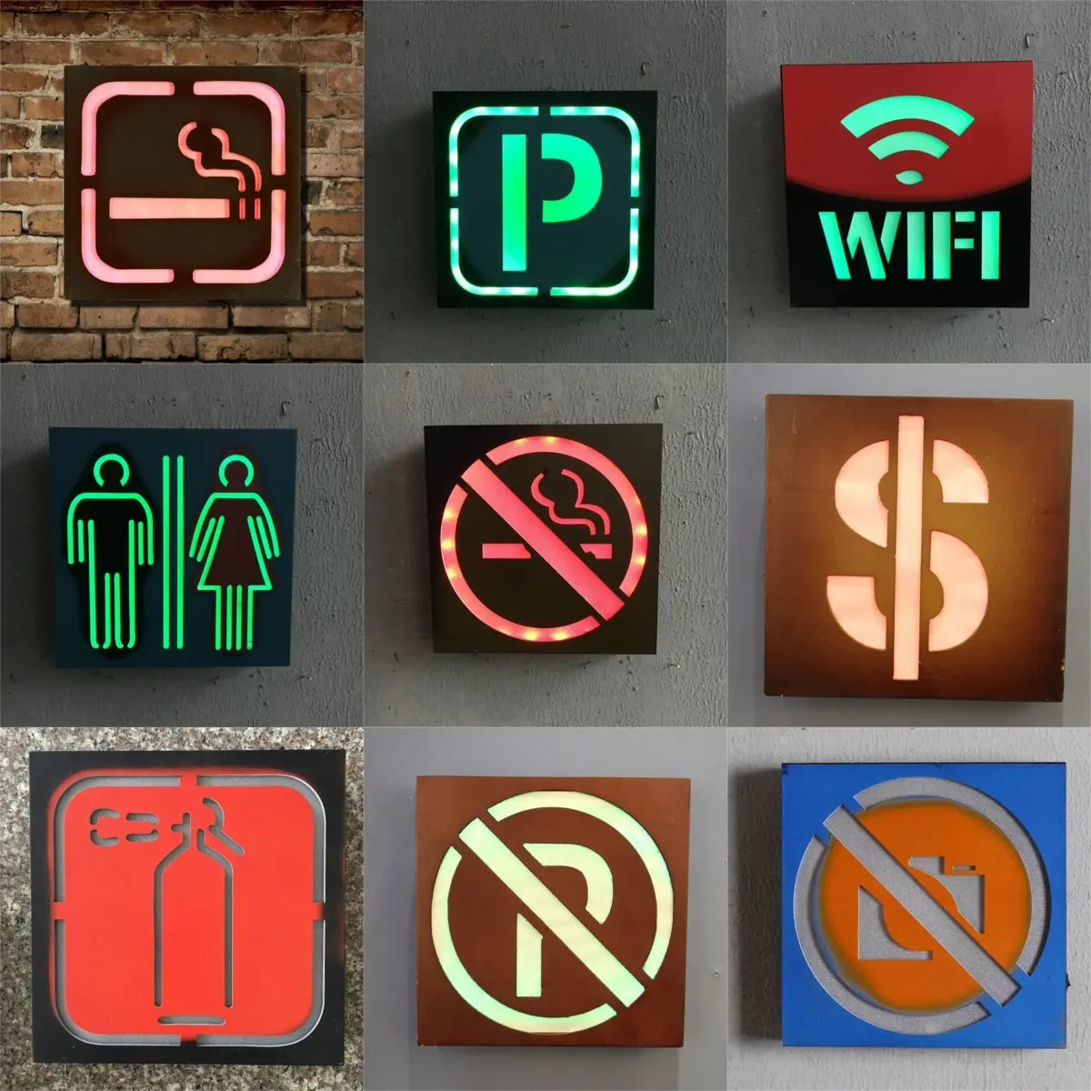 24x24cm LED MDF Sign Light Retro Light Box Board Plaque Poster Bar Pub Home Wall Decoration Commercial Lighting Battery Powered