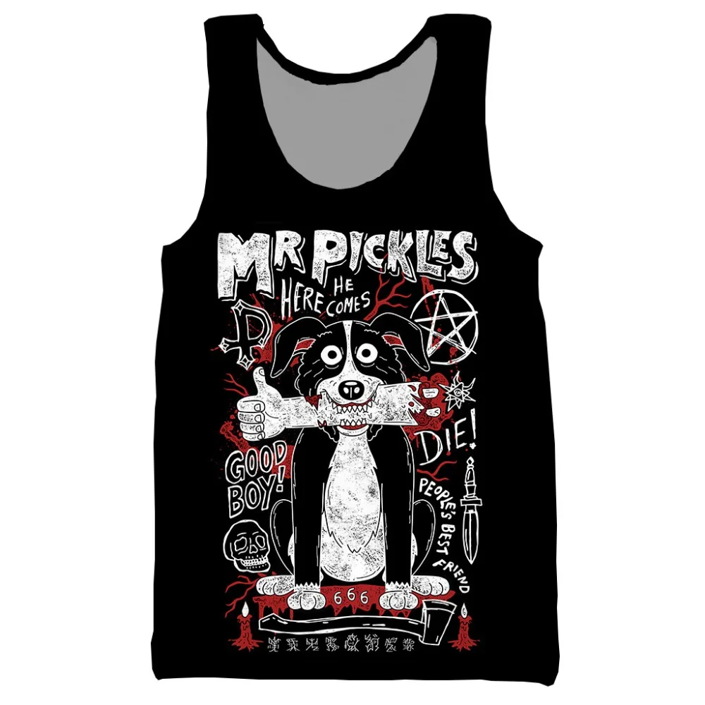 Аниме Mr Pickles 3D напечатаны унисекс майка для мужчин Модная крутая летняя майка Топ рабочие мужские женские Топы Холтер майка