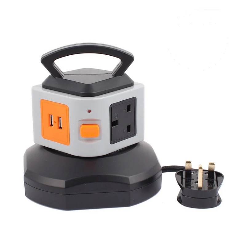 

Smart Electrical Plugs Power Socket Plug 4 Outlet 2 USB Ports 1 Layer Socket Surge Protector Power Board 2500W UK Plug