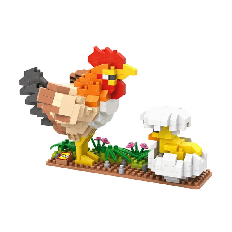DIY Mini Building Nano blocks children gift Educational toys model 9544 cute the hen and chicken animals series LOZ Blocks | Игрушки и