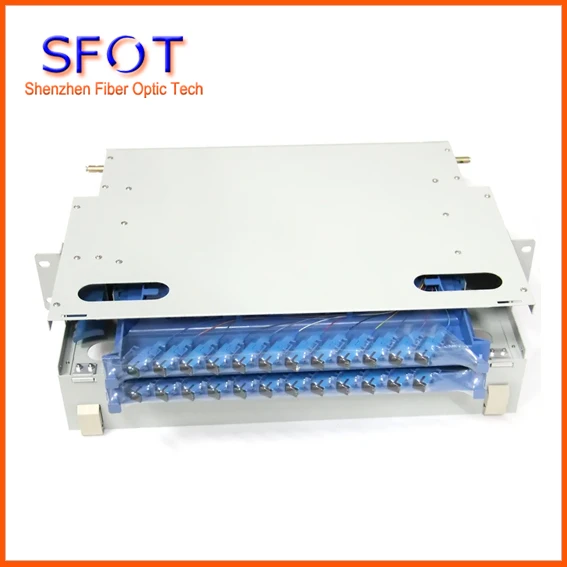 

Fiber Optic 24 Core ODF Box. With 24pcs SC adapter and Pigtails.