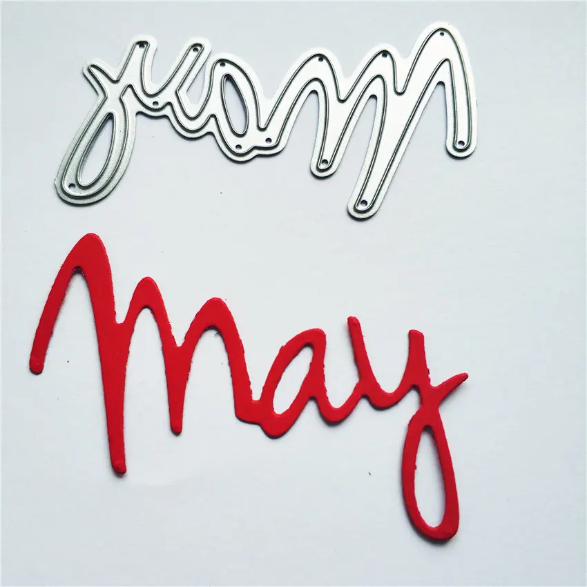 

May Word Dies Cutting Dies Stencils For Scrapbooking Paper Card Decorative Craft Embossing Die Metal Cutting Dies New 2019