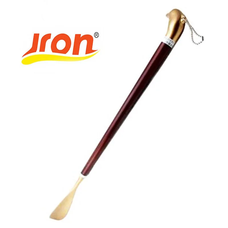 

1 Piece Stainless Steel Shoe Horn Metal Alloy Shoe Spoon Long Wooden Handle Dolphine Shoe Horn Easy Wearing Shoes For Men Woman