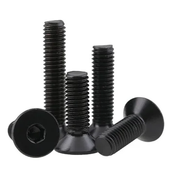 

5pcs M5 flat head screw countersunk heads Hexagon bolt 304 Black stainless steel flats cup screws 10mm-30mm Length