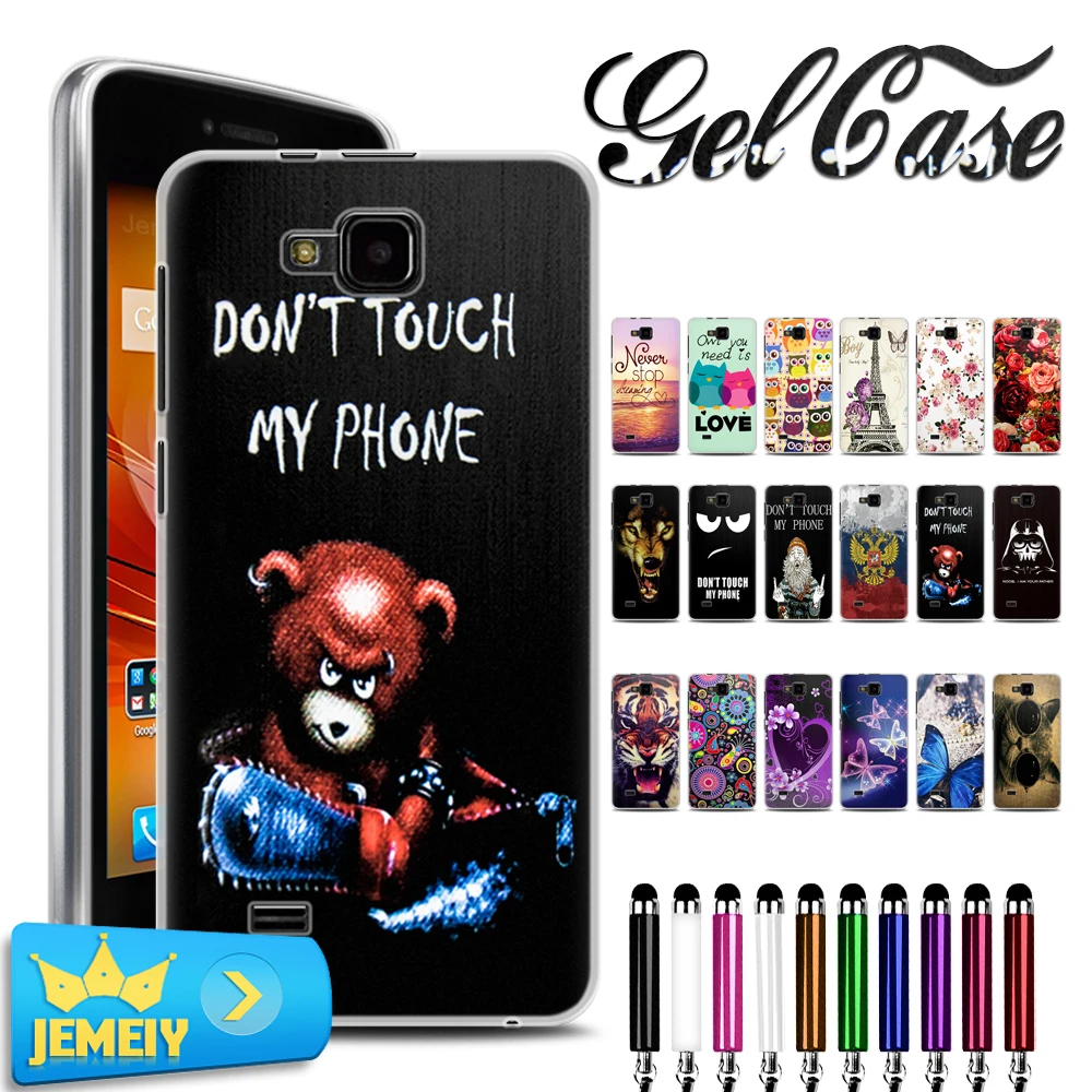 For ZTE Blade X3 X5 X7 GF3 V7 lite X9 Printed Cartoon TPU Gel Case AF3 A510 A610 Tempered Glasses Phone Cases |