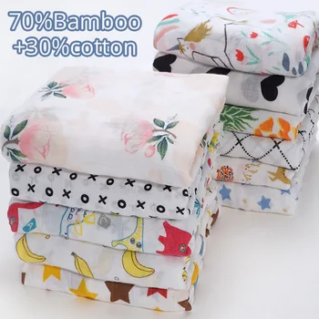 

Muslin Bamboo Cotton Baby Swaddle Wrap Soft Baby Blankets Newborn Baby Bath Towel Gauze Infant Diapers Stroller Cover Baby Stuff