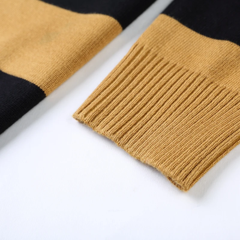 Новое поступление повседневный мужской пэчворк мужской свитер вязаный v-образный вырез длинный рукав пуловер мужская одежда