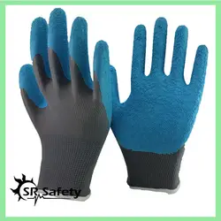 Srsafety 2 пары вязать перчатки с текстурированной латексное покрытие захвата Прихватки для мангала серый/синий