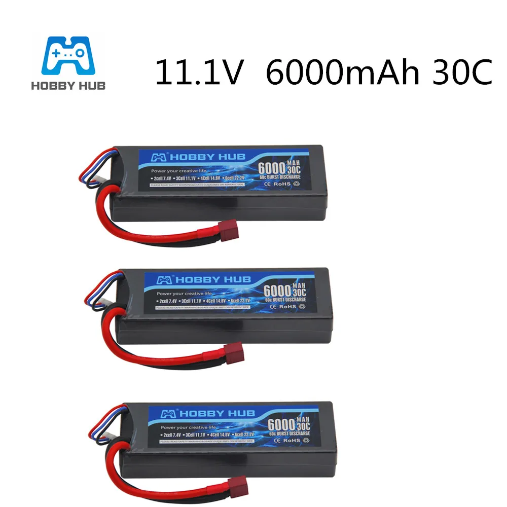 2/3/4 шт 11,1 V 6000 мА/ч, 30C 3S Батарея 11,1 v 30c 3s 6000 мА/ч, Батарея для модели радиоуправляемого дрона лодочного вертолет quadcoptebattey