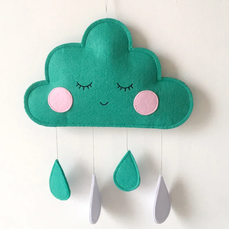 Скандинавские войлочные облака Капля Подвеска на стену украшение для детской комнаты декоративная детская палатка декор для детской комнаты реквизит для фотосессии - Цвет: green
