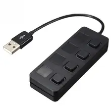 1-4 USB 2,0 концентратор, кнопочный переключатель типа usb-хаб USB Передача данных зарядный концентратор Черный Белый
